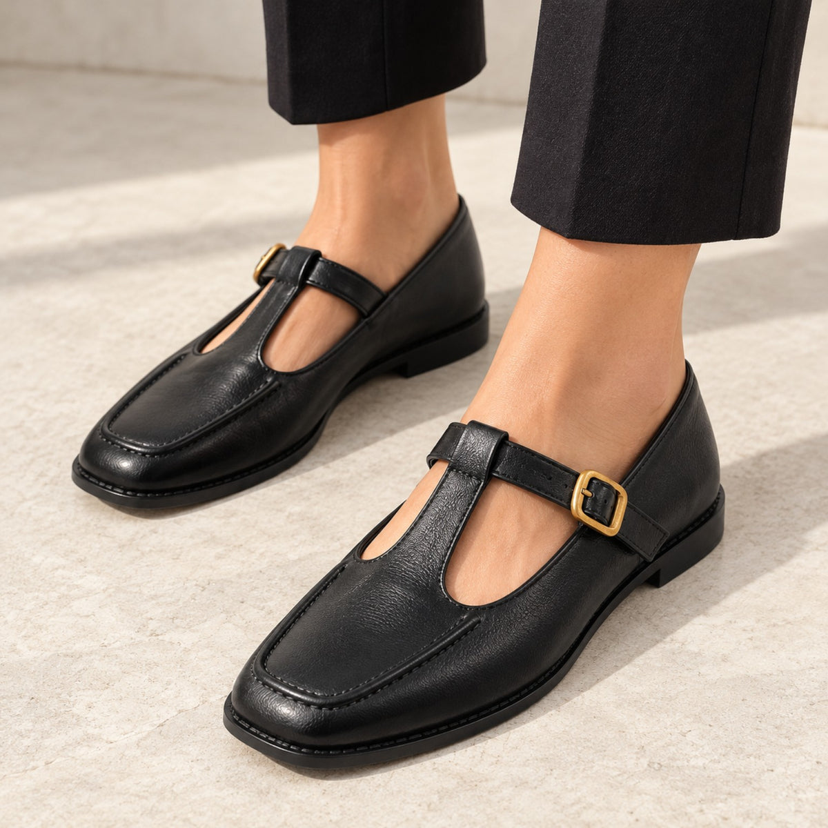 Sapato preto usado em look