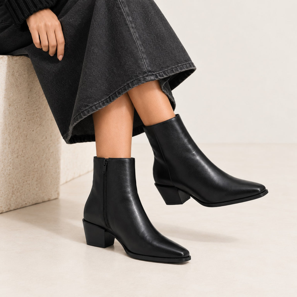 Botins LILLE Black, em modelo
