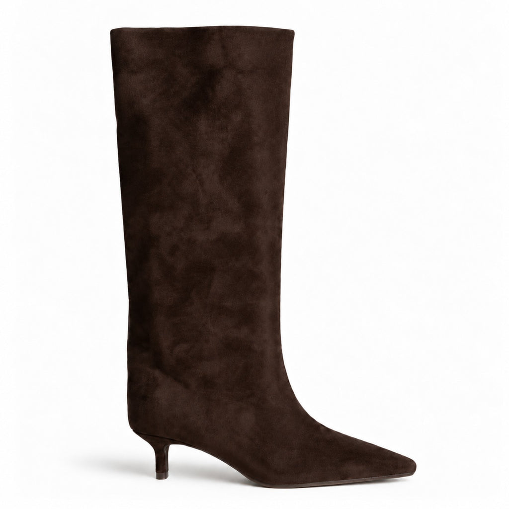 Botas CORINA em tom café castanho escuro — vista lateral