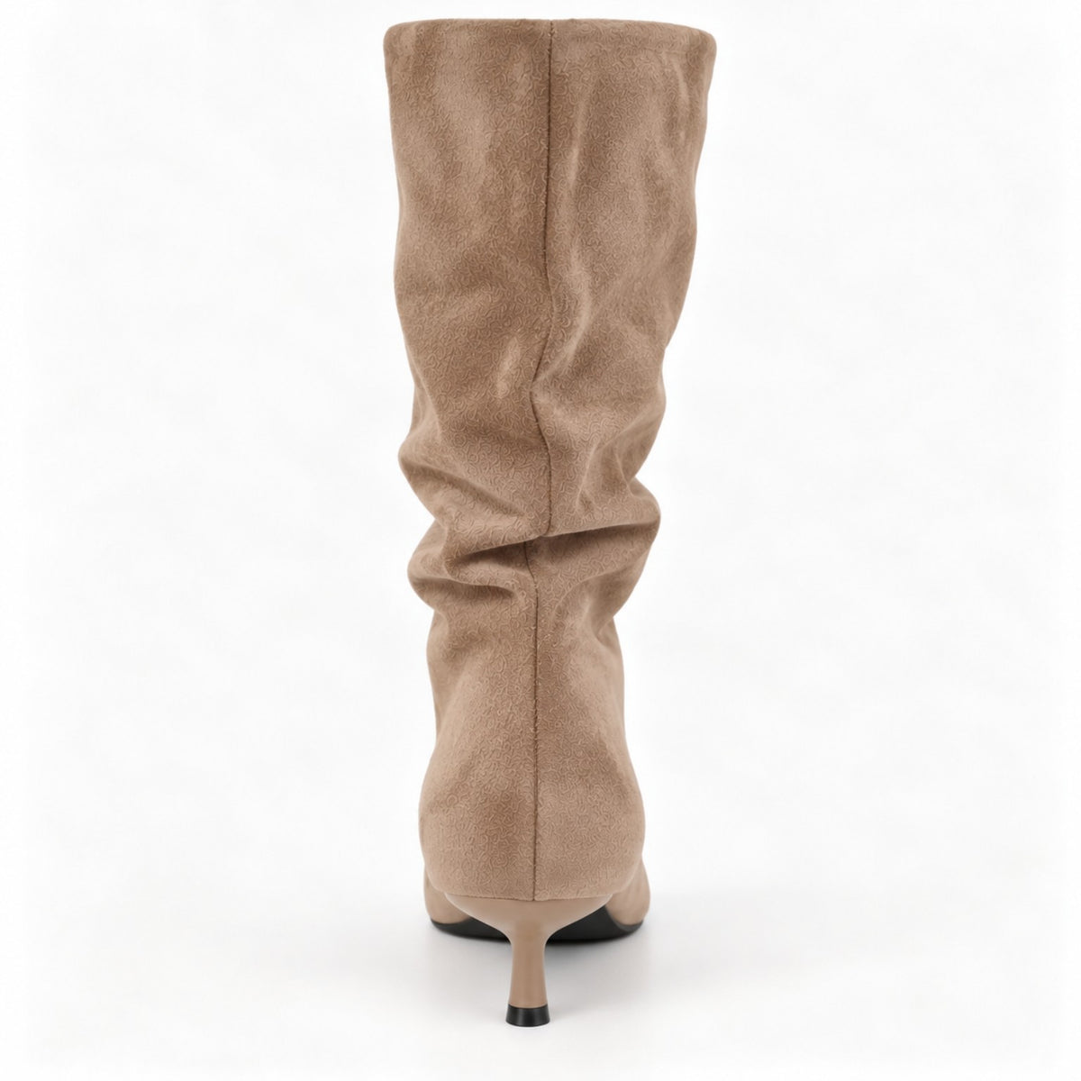Botins NICE bege em vista traseira franzida