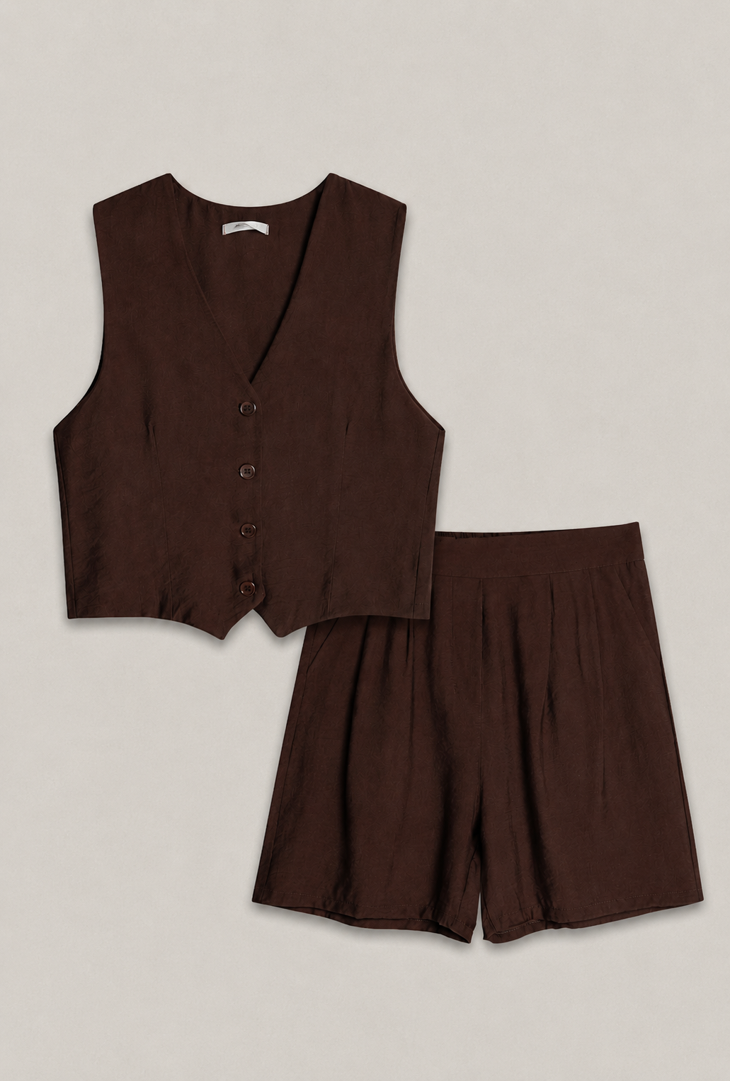 Conjunto Colete e Calções Castanho Chocolate