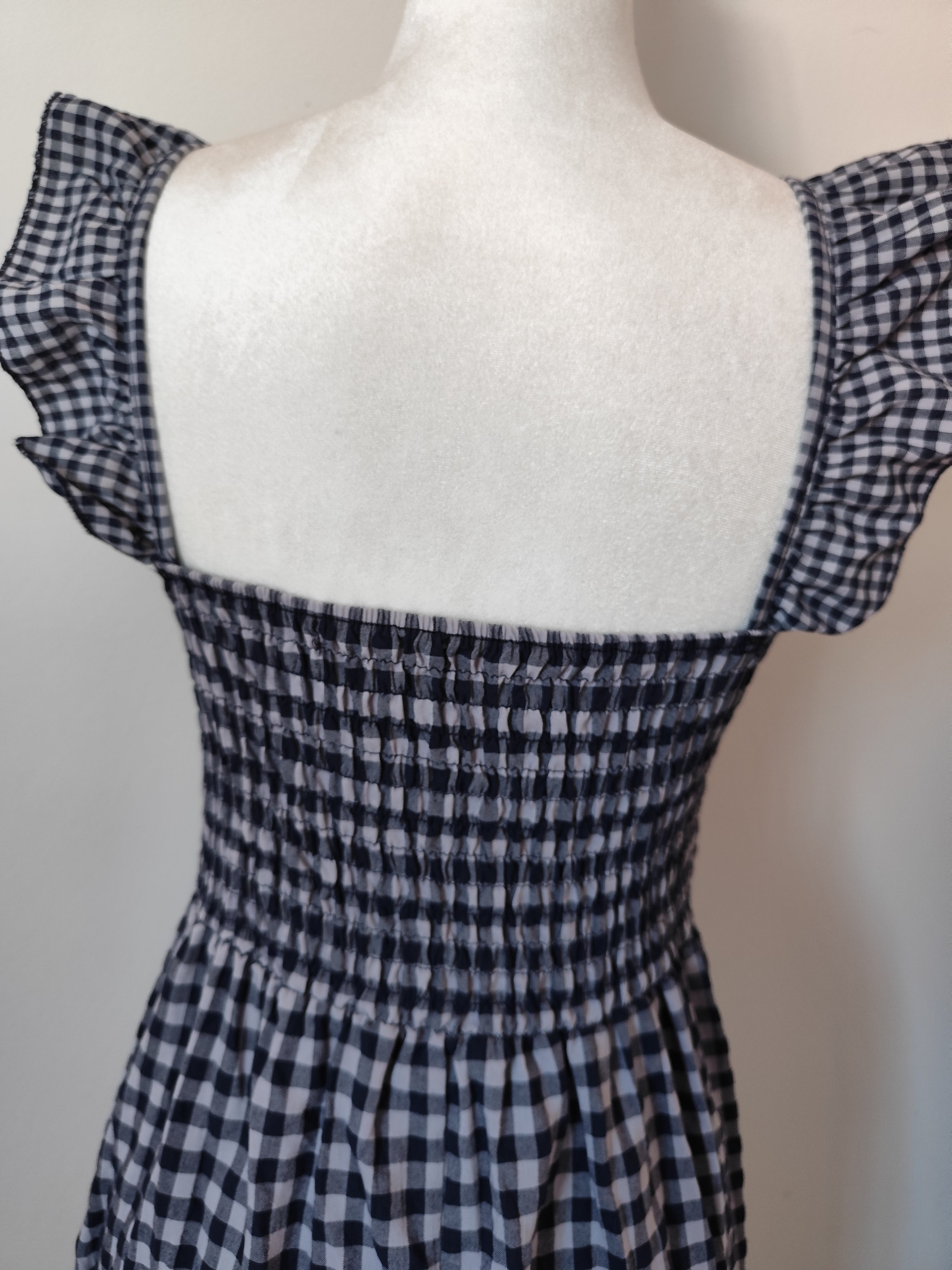 Vestido Midi Xadrez com Folhos
