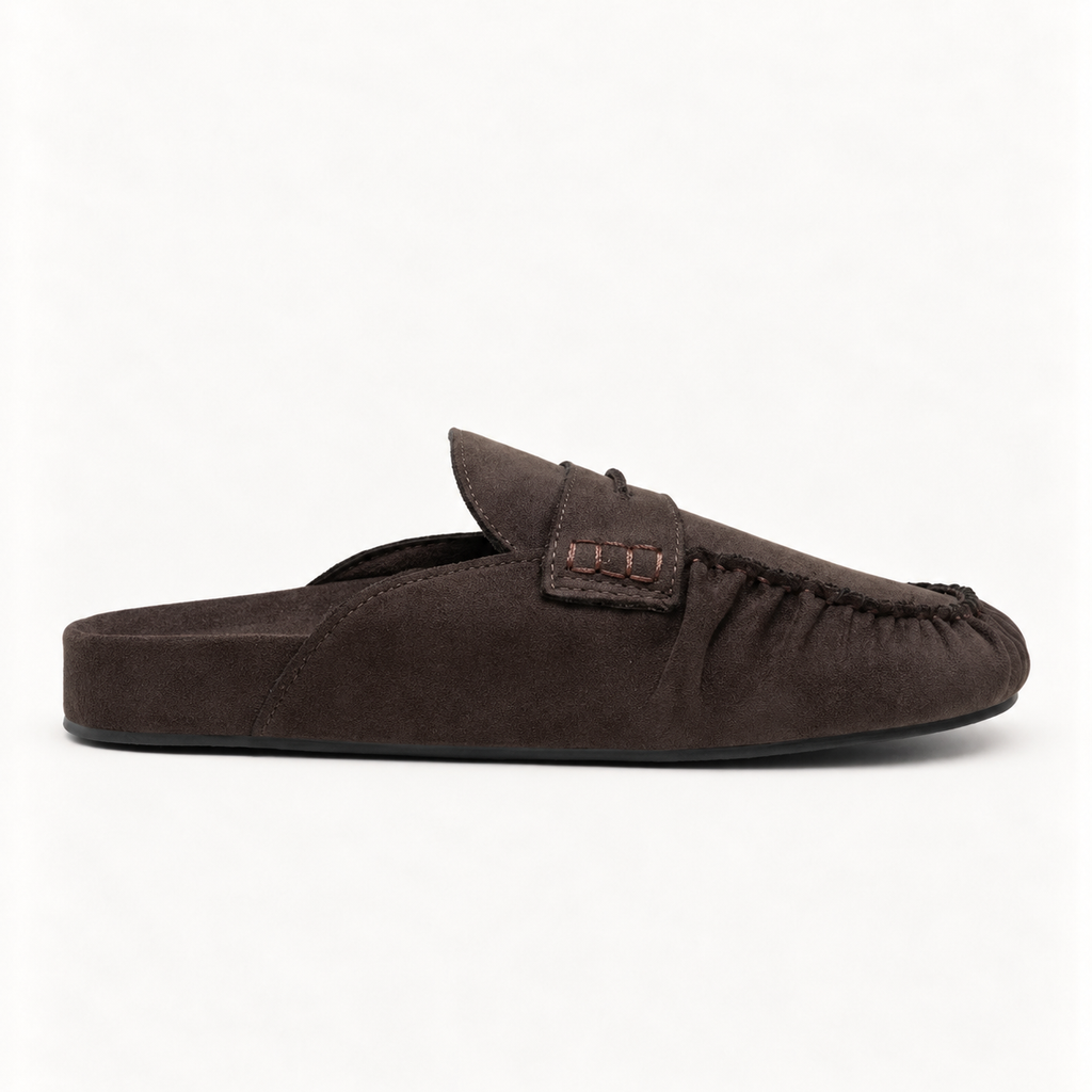 Mules PORTO estilo mocassim – Castanho escuro